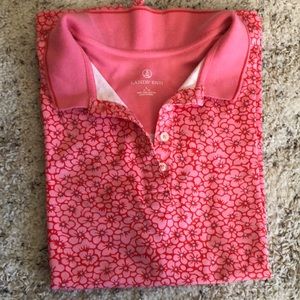 Pink print Polo by land’s end